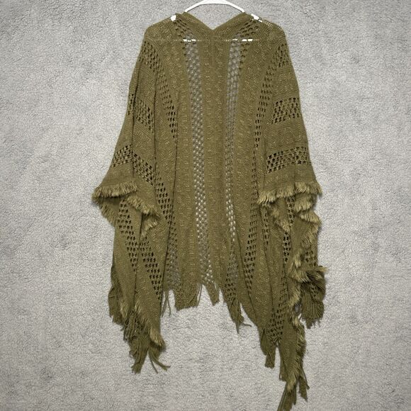 Do Everything In Love One Size Knit Poncho Open Front Cardigan - Picture 3 of 3